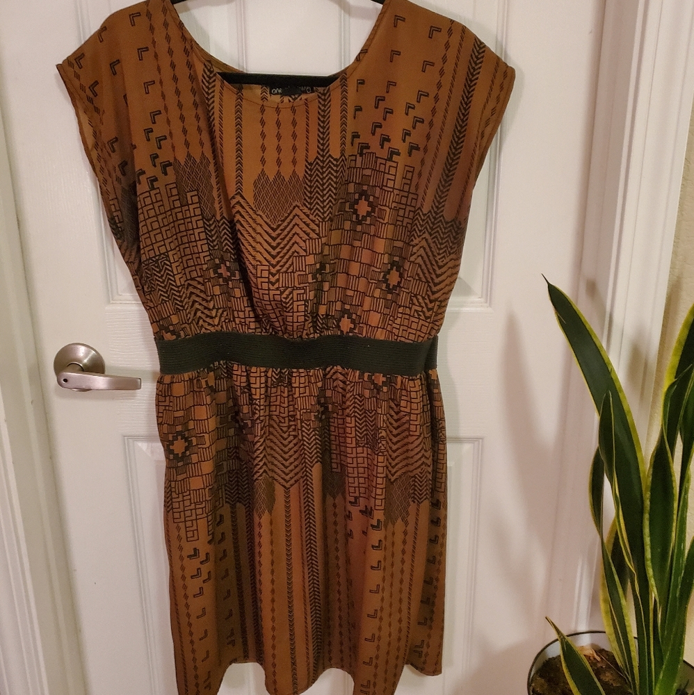 Brown and black dress